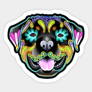 Rottweiler - Day of the Dead Sugar Skull Dog Sticker